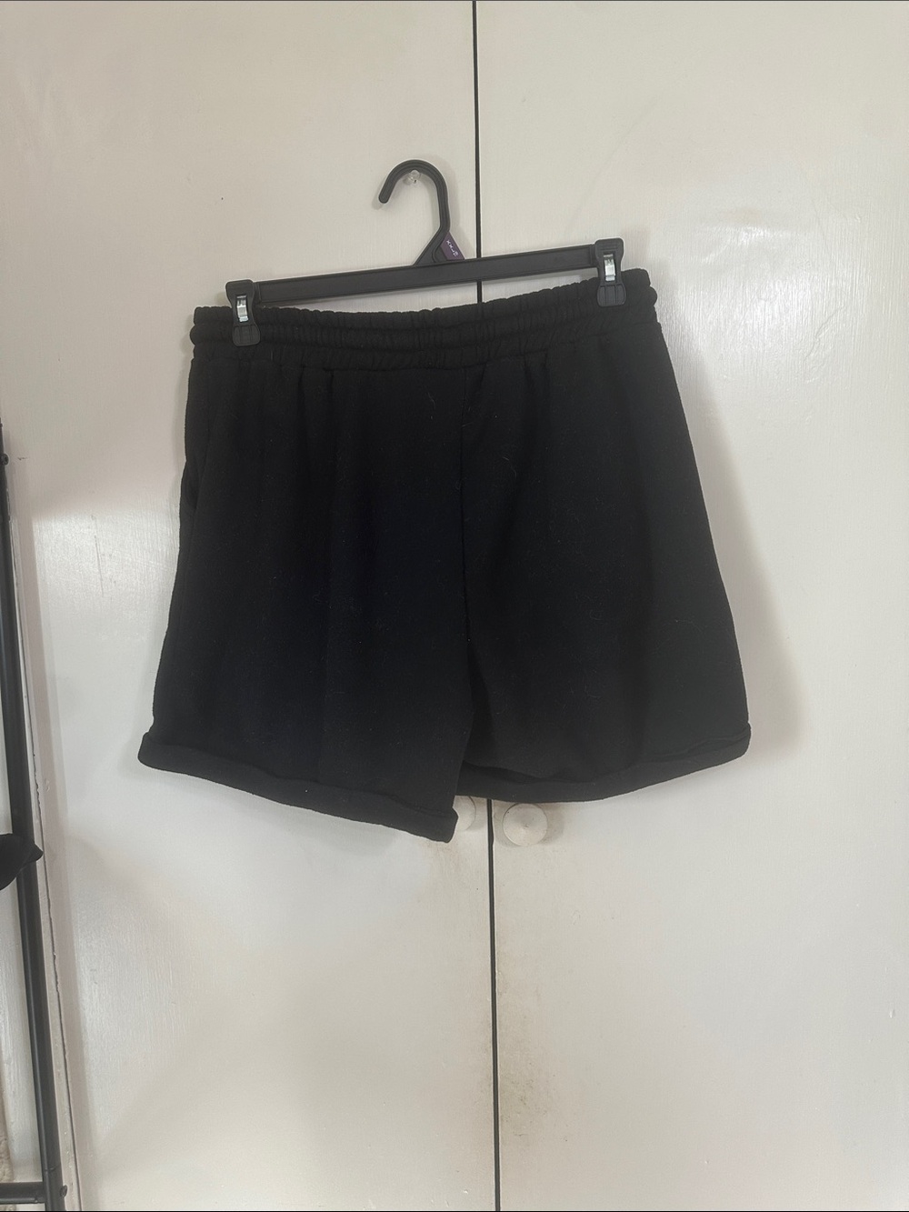 No Boundaries Black Lounge Shorts with White Drawstring - Picture 3 of 3